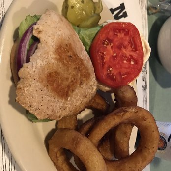 New Ross Steak House - Grilled tenderloin sandwich with onion rings - Steakhouses Near Me - New Ross, Indiana