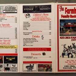 Farmhouse Restaurant - 202209 Menu