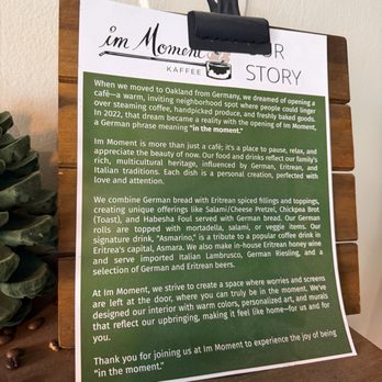 im Moment Kaffee - Their story! - Cafes Near Me - Oakland, California