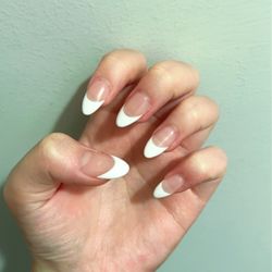 New Nails - A French full set with gel and acrylic.