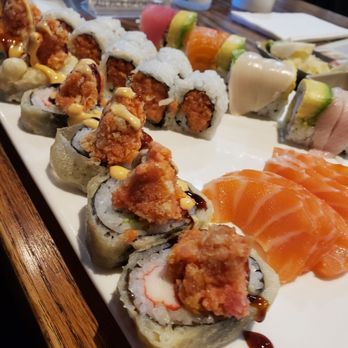 Sushi Republic - Godzilla roll spicy tuna roll, rainbow roll - Sushi Bars Near Me - New Hyde Park, New York Sushi Republic - Godzilla roll spicy tuna roll, rainbow roll - Sushi Bars Near Me - New Hyde Park, New York