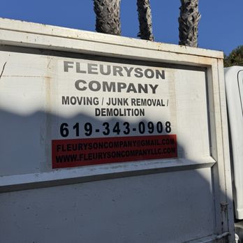 Fleuryson Company - Truck Sign - Junk Removal & Hauling Near Me - San Diego, California Fleuryson Company - Truck Sign - Junk Removal & Hauling Near Me - San Diego, California