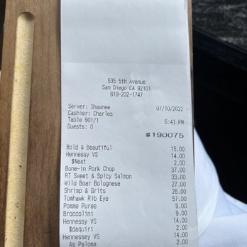 Rustic Root - Receipt - Cocktail Bars Near Me - San Diego, California Rustic Root - Receipt - Cocktail Bars Near Me - San Diego, California