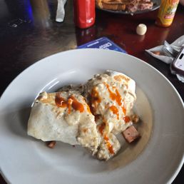 Mike's burrito with hot sauce!! Mike's burrito with hot sauce!!