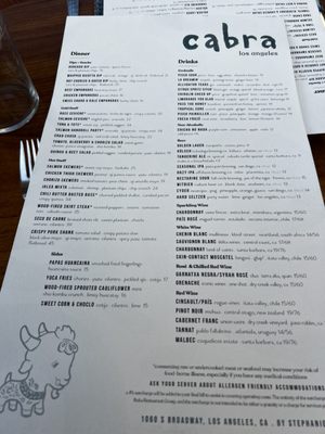Menu photo 7 Cabra Los Angeles, CA