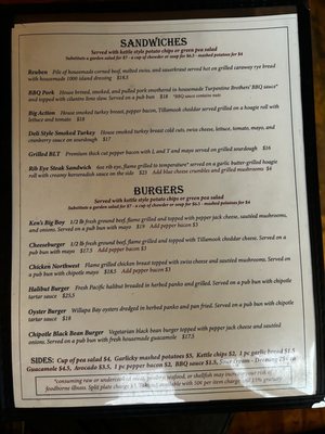 Menu photo 2 Warren House Pub Cannon Beach, OR