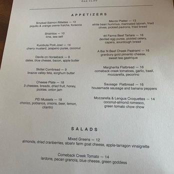 Encina - Menu - New American Near Me - Dallas, Texas