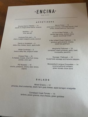 Menu photo 3 Encina Dallas, TX