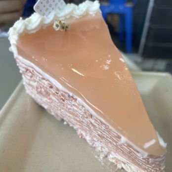 Motto Tea Cafe - Rose & Lychee Crepe Cake - Desserts Near Me - Pasadena, California Motto Tea Cafe - Rose & Lychee Crepe Cake - Desserts Near Me - Pasadena, California