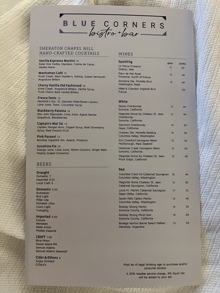 Blue Corners Bistro & Bar, Chapel Hill Roadtrippers