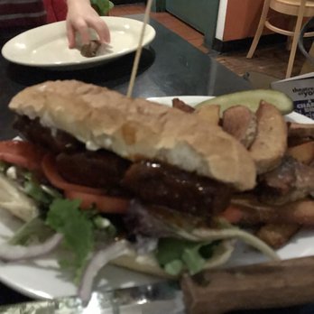 Cafe 59 - Bbq chicken finger sub with potato wedges - Bars Near Me - Buffalo, New York