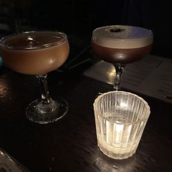 Espresso martini and a sour cocktail