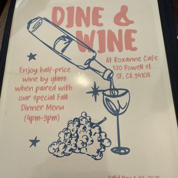 Roxanne Cafe - Menu - Italian Near Me - San Francisco, California
