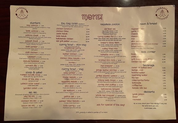 Menu photo 3 Namaste Savannah Savannah, GA Menu photo 3 Namaste Savannah Savannah, GA
