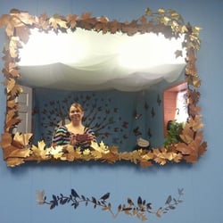 Stephania's Massage - This is how I had the mirror decorated for fall.