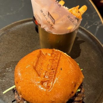 F1 Arcade - Wagyu burger & regular fries - Bars Near Me - Philadelphia, Pennsylvania