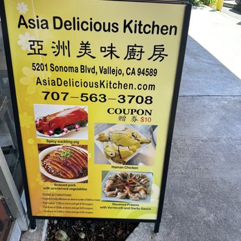 Asia Delicious Kitchen - Sign outside of door - Asian Fusion Near Me - Vallejo, California Asia Delicious Kitchen - Sign outside of door - Asian Fusion Near Me - Vallejo, California