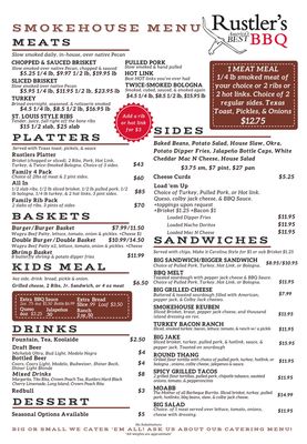 Menu photo 4 Rustlers BBQ Henryetta, OK