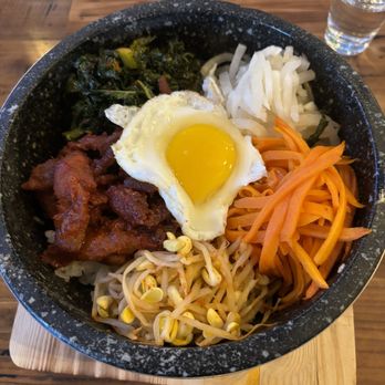 Step Korean Bistro - Hot stone rice with pork. - Korean Near Me - Sparks, Nevada Step Korean Bistro - Hot stone rice with pork. - Korean Near Me - Sparks, Nevada