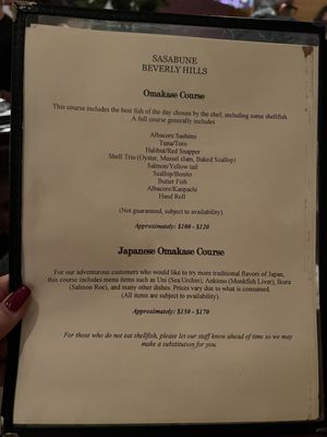 Menu photo 5 Sasabune Beverly Hills Beverly Hills, CA Menu photo 5 Sasabune Beverly Hills Beverly Hills, CA