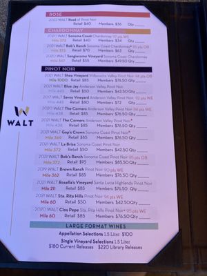 Menu photo 5 Walt Wines Napa, CA