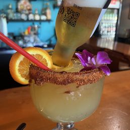 Coronarita with chamoy and tajin rim