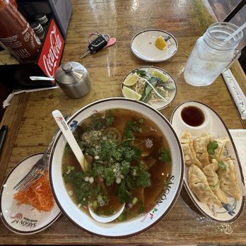 Saigon Noodle Station - The tender pork pho, carrot salad, fried pot stickers - Pop-Up Restaurants Near Me - Little Rock, Arkansas Saigon Noodle Station - The tender pork pho, carrot salad, fried pot stickers - Pop-Up Restaurants Near Me - Little Rock, Arkansas