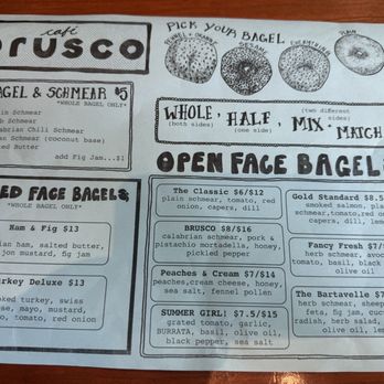 Cafe Brusco - Photo 5: Bagel menu - Coffee & Tea Near Me - Berkeley, California