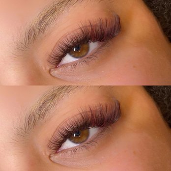 Ryah Esthetics - Brown and burgundy color Volume lashes - Eyelash Service Near Me Ryah Esthetics - Brown and burgundy color Volume lashes - Eyelash Service Near Me