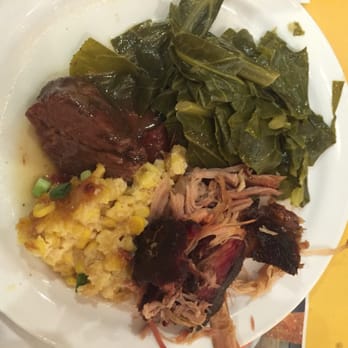 Freds Market - Riverview - A small sample of Fred's food; Greens, smoked pulled pork, sweet corn casserole and  pot roast. - Southern Near Me - Riverview, Florida