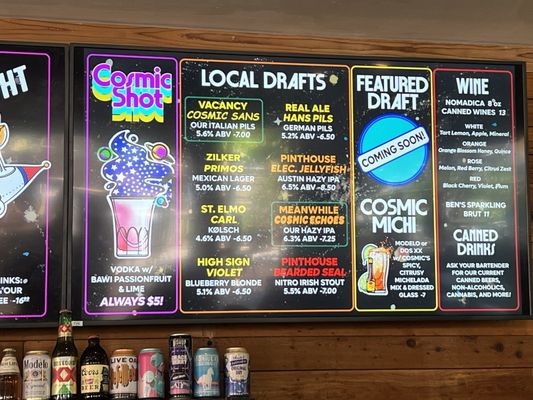 Menu photo 4 Cosmic Austin, TX