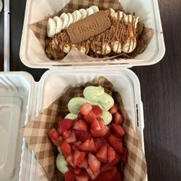 Strawberry Matcha Croffle