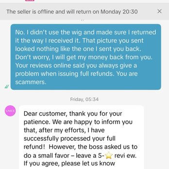 UNice Hair - Ultimatum for my own money back. - Wigs Near Me - Carson, California UNice Hair - Ultimatum for my own money back. - Wigs Near Me - Carson, California