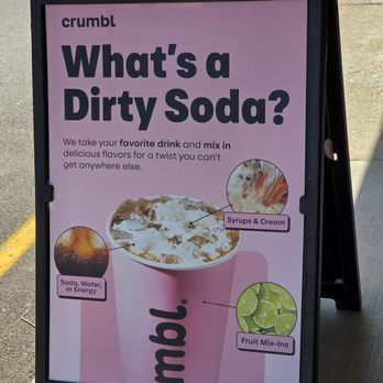 Crumbl - Roanoke - A sidewalk sign placed right in front of the store. - Bakeries Near Me - Roanoke, Virginia