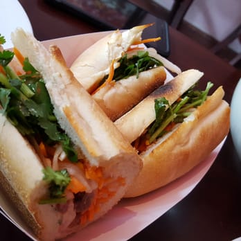 V-Nam Cafe - One Pork Pate Banh Mi cut into 3 pieces - Vietnamese Near Me - New York, New York V-Nam Cafe - One Pork Pate Banh Mi cut into 3 pieces - Vietnamese Near Me - New York, New York