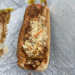 Dairy Dell - Hot dog with chili, mustard, and slaw