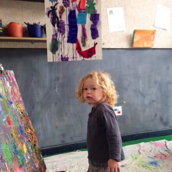 PLAY - Our son's art drying on the line. Inspired by Henri Matisse. - Art Classes Near Me