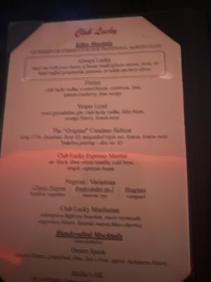 Menu photo 5 Club Lucky Chicago, IL Menu photo 5 Club Lucky Chicago, IL