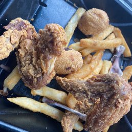 fried chicken and french fries fried chicken and french fries