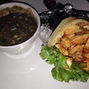 Barroco - Buffalo chicken arepa with black bean soup - Latin American Near Me - Lakewood, Ohio
