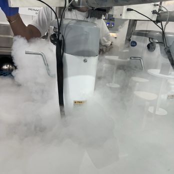 Chill-N Nitrogen Ice Cream - Winter Park - The liquid nitrogen being put in - Desserts Near Me - Winter Park, Florida Chill-N Nitrogen Ice Cream - Winter Park - The liquid nitrogen being put in - Desserts Near Me - Winter Park, Florida