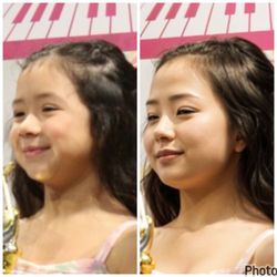 Applause Music Academy - Close up of unedited and edited picture of my granddaughter