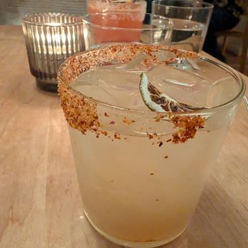 Amparo Fondita - House margarita - with tajin AND salt on the rim (the way to do it) - Mexican Near Me - Washington, DC, District of Columbia