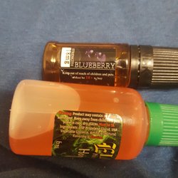 Elixrz Vape Shop - Blueberry is from a gas station for $4.95. Bottom is from Elixrz for $19.95