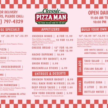 Classic Pizza Man - Classic Pizza Man Menu - Pizza Near Me - Little Canada, Minnesota Classic Pizza Man - Classic Pizza Man Menu - Pizza Near Me - Little Canada, Minnesota