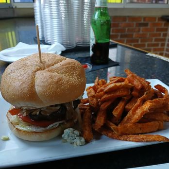The Rec Room - The black and bleu burger. - American Near Me - Towson, Maryland The Rec Room - The black and bleu burger. - American Near Me - Towson, Maryland