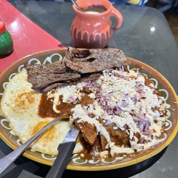 Mexico City Kitchen - Chilaquiles con cecina y champurrado - Mexican Near Me - Speedway, Indiana