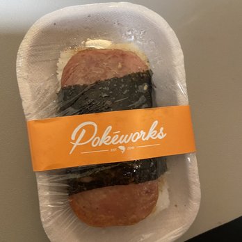 Pokeworks - Garlic Spam Musubi - Poke Near Me - Flushing, New York Pokeworks - Garlic Spam Musubi - Poke Near Me - Flushing, New York
