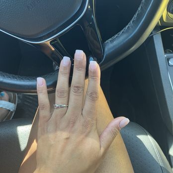 Ruby Nail Spa - After the fix: sns color 9 with tips. - Nail Salons Near Me - Durham, North Carolina