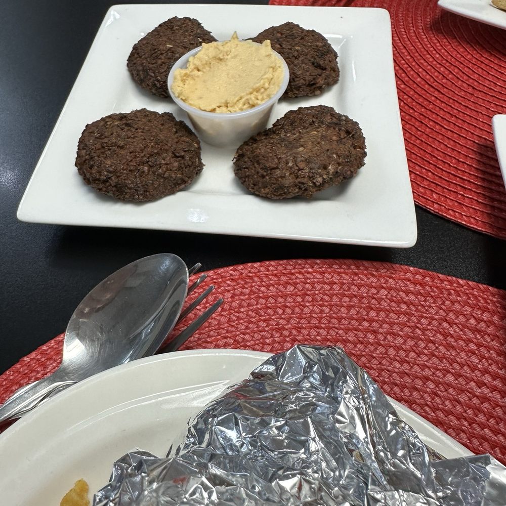 Falafel was good while hot. Falafel was good while hot.